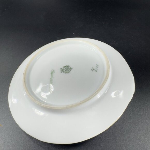 P T Bavaria Tirschenreuth Germany Porcelain Hand Painted Nappy Dish Plate Handle - Picture 7 of 14